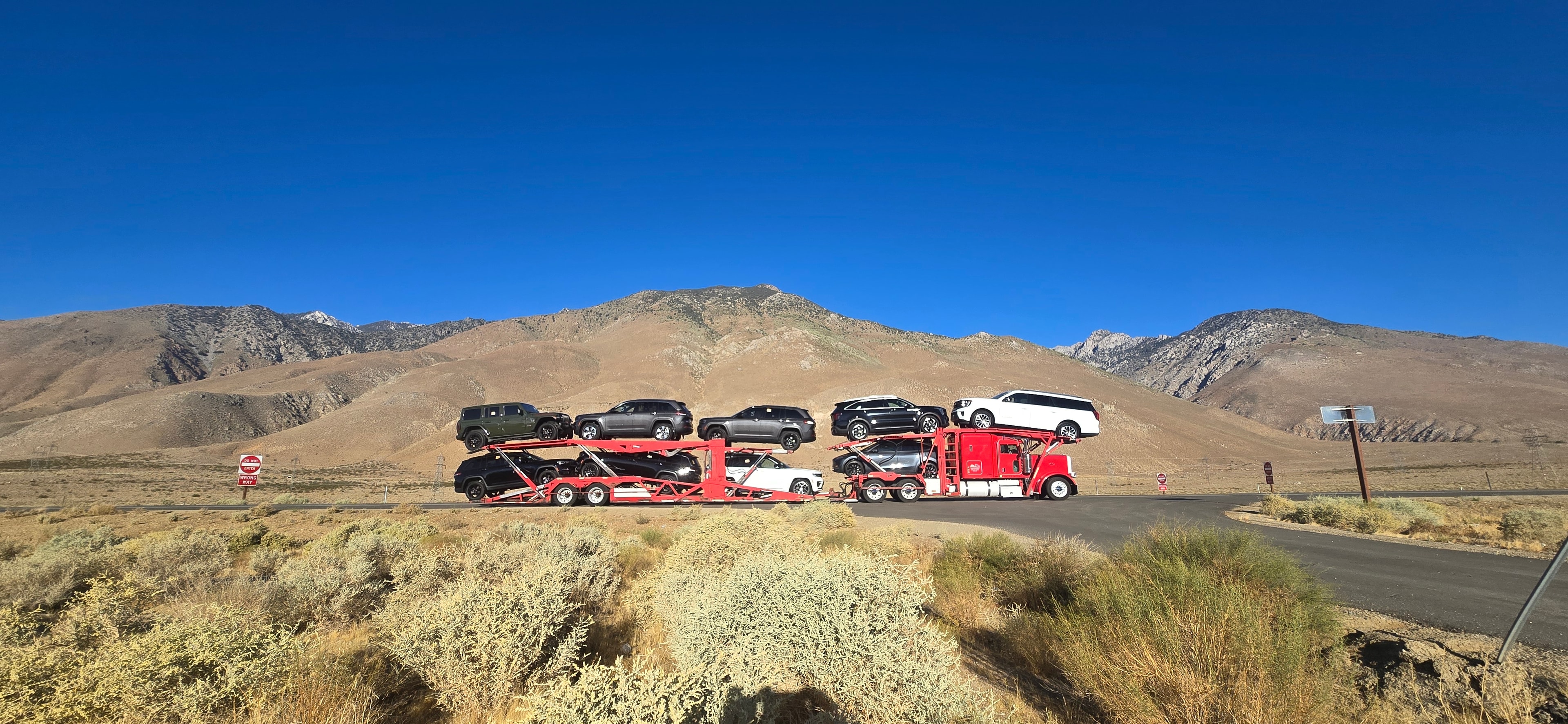 Auto transport truck on highway